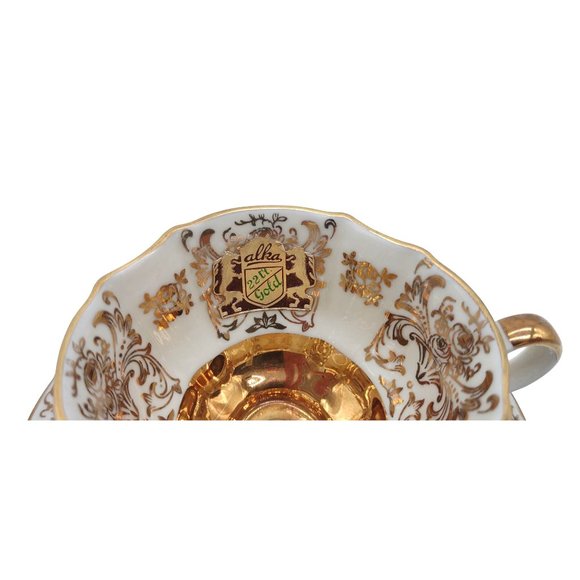 Cup and Saucer Alka Demitasse Bavaria White and 22 K Gold Number 870 - Picture 3 of 6